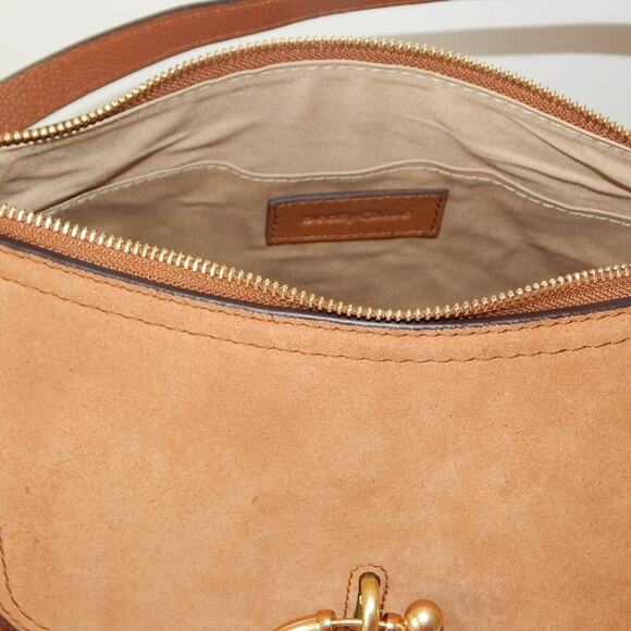See By Chloe Joan Leather Suede Flap Top Zip Caramel Shoulder Bag Authentic NWT - Picture 16 of 16